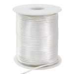 TONIFUL 2mm x 110 Yards Cream White Nylon Cord Satin String for Bracelet Jewelry Making Rattail Macrame Waxed Trim Cord Necklace Bulk Beading Thread Kumihimo Chinese Knot Craft