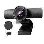 Full HD 1080P Webcam, Noise-Canceling Webcam with Microphone, Conference Webcam, Privacy Webcam Cover, 85°FOV USB Webcam, Plug and Play, Web Camera Works with Zoom/Skype/Teams, PC/Mac/Tablet