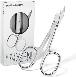 INXEN Ciseaux Ongles Professionnel, Ciseaux Ongles avec Lame Incurvé en Acier Inoxydable,Ciseaux à Ongles Manucure Beaute Toilettage,Coupe pour Cuticules/Cils/Sourcil/Barbe Disponible pour Homme Femme