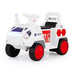 COSTWAY 6V Ride on Car, Kids Electric Cars with Music, Sound Effects, LED Lights, USB & AUX Port, Wireless Connection, 4 Wheels Vehicle Toy for Boys Girls (White+Red)