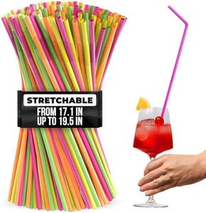 Plastic Straws Disposable - 200 Pcs Bendy Straws 19.5" Extra Long Straws Disposable Straws Drinking Plastic Drinking Straws Plastic Disposable Straws - Drinking Straws Bendable Straws Flexible Straws