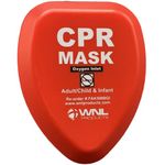 WNL Products FAK5000GI-RED Adult/Child & Infant Pocket CPR Rescue Resuscitation Mask Kit with One Way Valve and Belt Clip in Hard Red Case