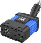 Ampeak 150W Car Power Inverter 4.8A Dual USB Ports AC Outlet Car Adapter Cordless Car Inverter 12V DC to 110V AC Car Adapter for Plug Outlet