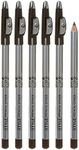Ruby Kisses Style Pencil Liner with Sharpener Cap, 6 Pack (Dark Brown)