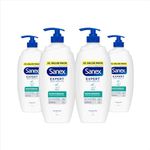Sanex Body Wash - Expert Skin Health - Moisturising Shower Gel - Dermatologist Tested Hydrating For All Skin Types - Multipack - 4 Pack - 720ml Pump Bottles