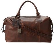 FRYE Mens James Work Zip Tumbled Full Grain Duffel-bags, Dark Brown