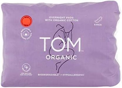 TOM Organic Overnight Pads, 8 count