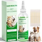 Dog Ear Drops, Dog Ear Cleaner for Dogs Cats, Gentle Care for Pet Ear Cleaning, Natural Non‑Irritating Formula to Soothe Itchy Smelly Ears & Remove Wax Dirt Debris (60mL / 2 fl oz)