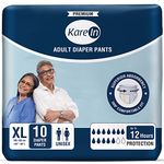 KareIn Premium Adult Diaper Pants, Extra Large 100-150 Cm (40"- 59"), 10 Count, Unisex, Leakproof, Elastic Waist, Wetness Indicator