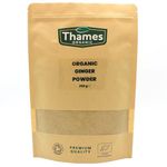 Organic Ginger Powder 250g - No Additives or Preservatives - Raw, Vegan, GMO-Free, Certified Organic - Flavorful, Aromatic Spice for Cooking, Baking, and Tea - Thames Organic