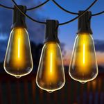 AVANLO Outdoor String Lights 100FT /30.5M Festoon Patio Lights Outside Led Lighting Waterproof Mains Powered with ST38 Shatterproof Vintage Bulbs Connectable for Garden Wedding Balcony