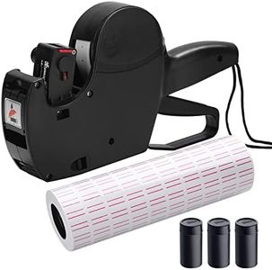 MX-5500 8 Digits Price Tag Gun with 5000 White Sticker Labels and 5 Extra Inker, Price Gun with Labels Kit, Label Maker Pricing Gun Kit, Numerical Tag Gun for Office, Grocery Store Marking (Black)