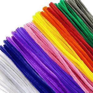 TOAOB 100 Piezas Multicolor Línea Chenilla Limpiapipas de 30 cm de Largo y 6 mm de Ancho para Manualidades y Decoración