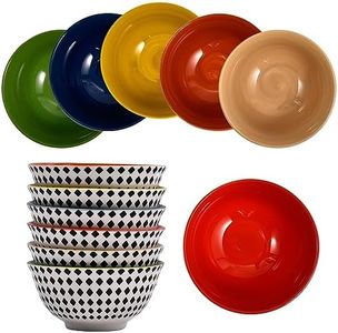 Ursword Porcelain 4.5 inch Bowls Set, Set of 6, Small Bowl for Rice, Soup, Snack, Condiments, Side Dish and Dipping, Microwave & Dishwashser Safe, Assorted Colors