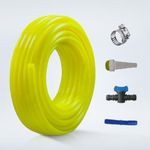 Zetgo 3/4 Inch 30 Meter Flexible Light Weight Heavy Duty Pvc Watering Hose Pipe with Adapter,Conector and Clamps for Home Garden, Car Washing & Pet Bathing