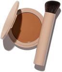 No Makeup Makeup Foundation + Brush Duo, Cream-Balm Formula Conceals, Corrects and Camouflages with Skin-Tone Adaptive Flexshade Technology, Buildable, Long-Lasting, Cruelty-Free, Vegan, Golden Tan