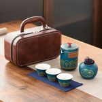 Ausale Travel Ceramic Tea Pot Set, 