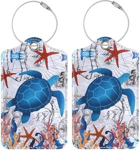 Luggage Tags for Suitcases, 2 Pack Cute PU Leather Luggage Tag TSA Approved with Stainless Steel Loop and Address Card Baggage Tag for Travel&Hotel Stays&Cruise Ships&Shipping and Mailing