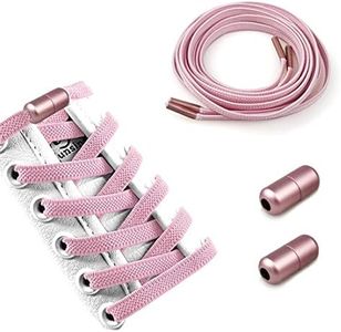 Polly Online Elastic No Tie Shoelaces with Metal Buckes One Size Fits All Adult and Kids Shoes (Pink)