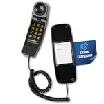 Med-Pat T-4 Full-Featured Trimline Telephone with Ring/In-Use Light Indicator - Corded Wall Phone with Full Range Volume Control, Hearing Aid Compatible Ideal for Hotel, Business & Landline Use- Black