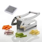 Effigy onlinehub Stainless Steel french fries potato chips maker machine fry chip cutter Strip Cutting Slicer Chopper with 2 Cutter,Salad Vegetable & Kitchen Chipser Snacks Finger, Silver