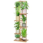 Plant Stand Indoor,Bamboo Plant Stand 6 Tier 7 Potted Multiple Plant Pot Holder Indoor Clearance,Corner Tall Plant Shelf Display for Outdoor Patio Garden Balcony Living Room