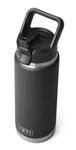 YETI Rambler, Stainless Steel Vacuum Insulated Straw Bottle with Straw Cap, Black, 26oz (769ml)