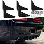 Rear Diffuser 5 Fins V3 Set for Dodge Challenger 2015-2024 Stock Rear Bumper, Black Rear Bumper Diffuser Shark Fin