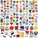 Happy Fathers Day Stickers, 16 Sheet Cute Dad Stickers for Boxes Envelopes Cards Scrapbooking Fathers Day Gift Decorations