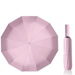 Maibar Windproof Umbrella 24 Ribs Waterproof Umbrella, Folding Travel Umbrellas, Wind proof Parasols for Men and Women (Pink)