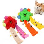 ABRFC Interactive Dog Snuffle Ball Encourage Natural Foraging Skills, Slow Food Training toy to Relieve Boredom, Cloth Strip with Hidden Food Dog Puzzle Toys for Medium Small Dogs (2 Pack)