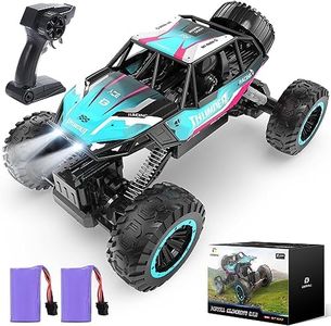 DEERC 1:12 Voiture télécommandée, 4WD Off-Road Monster Truck, Double Moteur LED Phare RC Rock Crawler, 2,4 GHz Tout Terrain Hobby RC Voiture Jouet garçons Enfants Cadeau (avec 2 Piles)