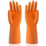 WY LIGHTING LEVEL Cleaning Gloves 1 Pair Non-Slip Grip Rubber Kitchen Cooking Waterproof Handling Dishwashing Dish Washing Cooking Household Dishwasher Long Cuff Hand Protection Bathroom House Work