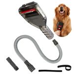 Kodahome Dog Brush Vacuum Attachment for Shedding Grooming, Pet Hair Groom Tool Kit for Most Vacuums, Deshedding Groomer as Dog Cat Fur Remover, Extension Hose with Adapters (Universal Series)