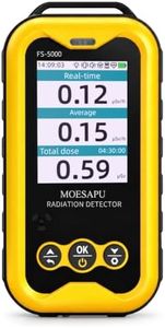 MOESAPU Geiger Counter Nuclear Radiation Detector, Rechargeable Handheld Radioactive Dosimeter with 2.4“ TFT Display GM Tube Detects X Ray Beta Gamma Portable Radiation Testing Device, FS5000 (Yellow)