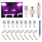 iFunyLED 24 Pieces Dome Light LED Car Interior Bulb Kit Set 194 T10 DE3175 578 31mm 42mm Bulbs Interior Replacement Lights for Car Map License Plate Door Side Marker Cornering Trunk Light - Purple