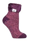 Heat Holders - Ladies Extra Soft Fluffy Non Slip Thermal Low Cut Ankle Slipper Lounge Bed Socks with Grips (HHL12), 4-8 uk, 37-42 eur