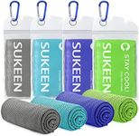 Sukeen Mini Cooling Towel for Kids(31 "x9),Ice Towel,Soft Breathable Cool Towel,Microfiber Cold Towel for Boys and Girls for Sports,Running,Exercise,School and More Activities (4Pack)