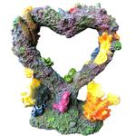 majoywoo Heart Shaped Coral Reef for Aquarium Decor, Artificial Resin Fish Tank Decor, Betta Fish Tank Accessories