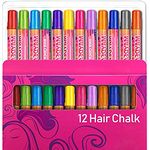 Maydear Hair Chalk Pens 12 Colors Temporary Hair Color for Hair Dye, Non-Toxic & Safe for kids, Great Birthday Gift for Girls