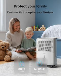 Pro Breeze 12L Dehumidifier – White, Portable Moisture Remover