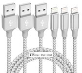 iPhone Charger 3 Pack 10 ft Apple MFi Certified Lightning Cable Nylon Braided Cable iPhone Charger Fast Charging Cord Compatible with iPhone 13 12 11 Pro Max XR XS X 8 7 6 Plus SE iPad and More