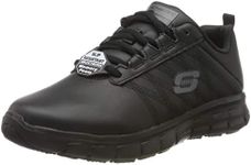 Skechers Women's Sure Track Erath - Ii Lace up Sneakers, Black Black Leather Blk, 6 UK