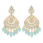 I Jewels Gold Plated Traditional Handcrafted Pearl Kundan Beaded Earrings for Women (E3020)