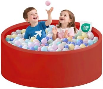 Zedachica Ball Pit for Toddlers 47.24''x15.75'' Baby Ball Pits Soft Memory Foam Ball Pools Round Lagre Kids Ball Pits Kids Play Ball Pool Ideal Gift for Children (Red, NO Balls)