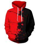 Kinberr Hoodies for Men Women Classic Black Red Hooded Sweatshirt Long Sleeve Casual Comfy Hoody with Pocket for Sports