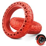 Valart 2 Pack Scooter Replacement Tire Red Solid Honeycomb Tyres Fits 8.5 Inch Hub Scooter Replacement Wheel Non-Slip Anti Puncture Tires Electric Scooter Accessories for Xiaomi M365Pro(A- RED)
