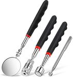 Patelai 4 Pcs Telescoping Magnet Tool Inspection Mirror Set with 2 lb 20 lb Magnetic Pickup Tool 8 lb LED Light Telescoping Magnet Stick Gadget 360 Swivel for Valentine's Father Day Men Gift Birthday