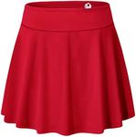 BLEVONH Womens Tennis Skirt Ladies Oversized Workout Skort with Pocket Women Elastic Waist Running Golf Skirts Stylish Solid Color Women's Skorts Red 3XL