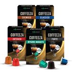 COFFEEZA Favorites Variety Pack Coffee Pods - 50 Aluminium Coffee Capsules - 275 Gm